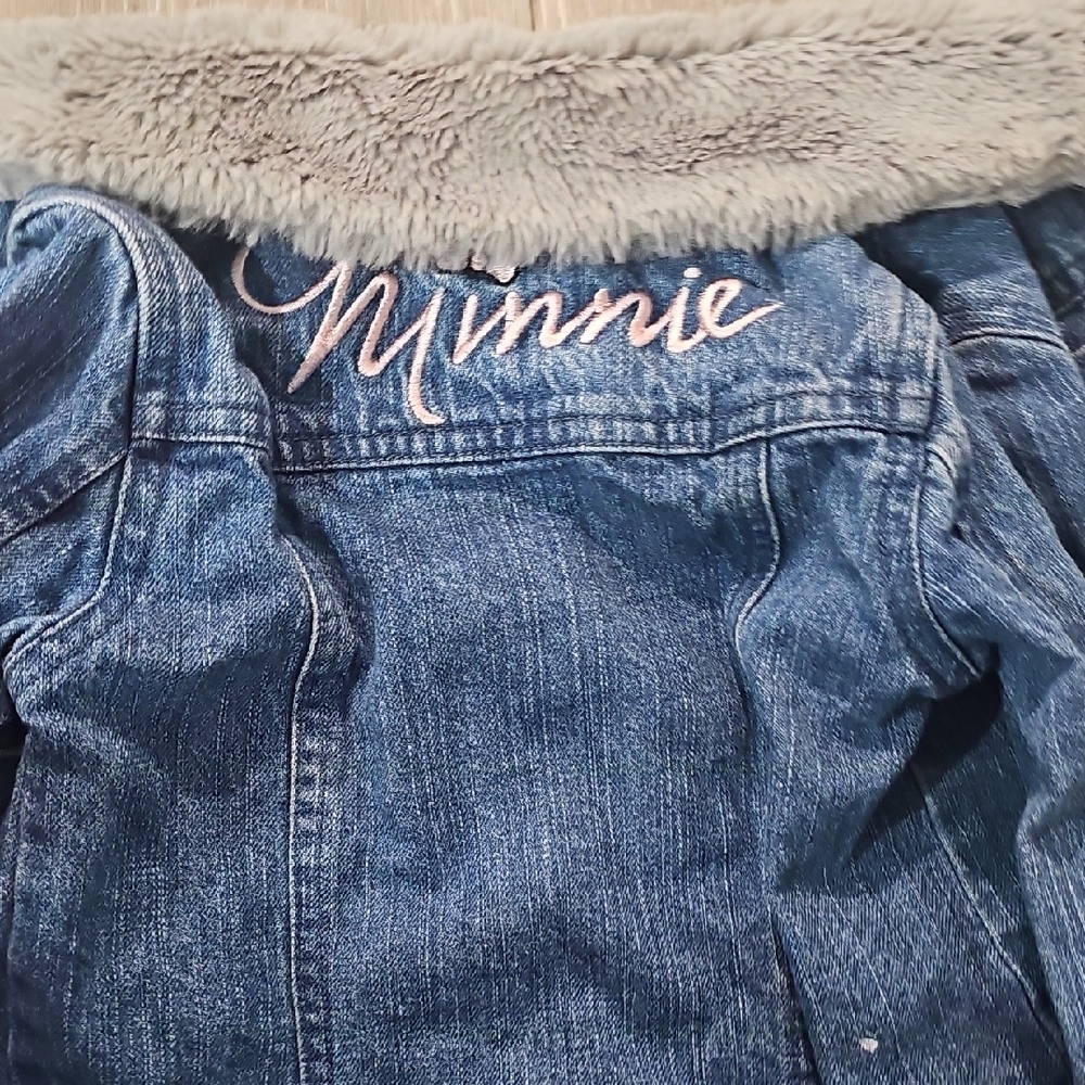 Denim Jacket with Fur Collar